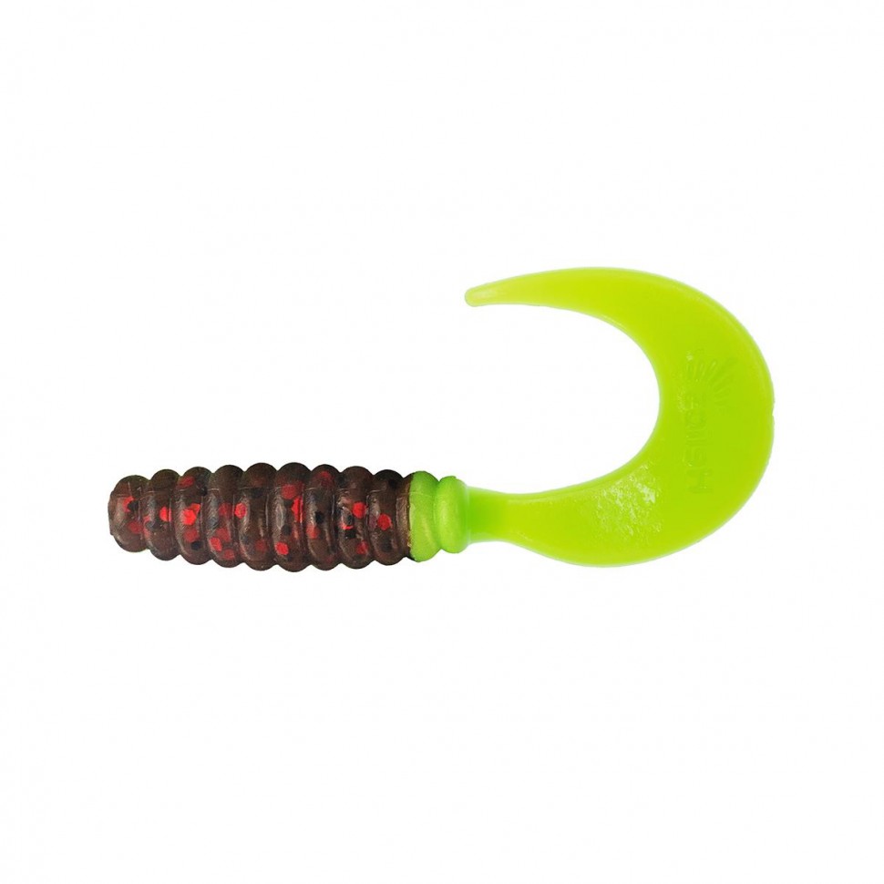 Твистер Helios Credo 2,35"/6,0 см, цвет Rusty Gold & Lime 7 шт HS-10-017 , 